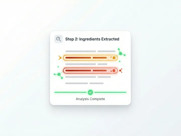 Step 2: Ingredients extracted and highlighted